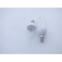 Nueva cubierta transparente E14 2835SMD 3W LED Candle Bulb